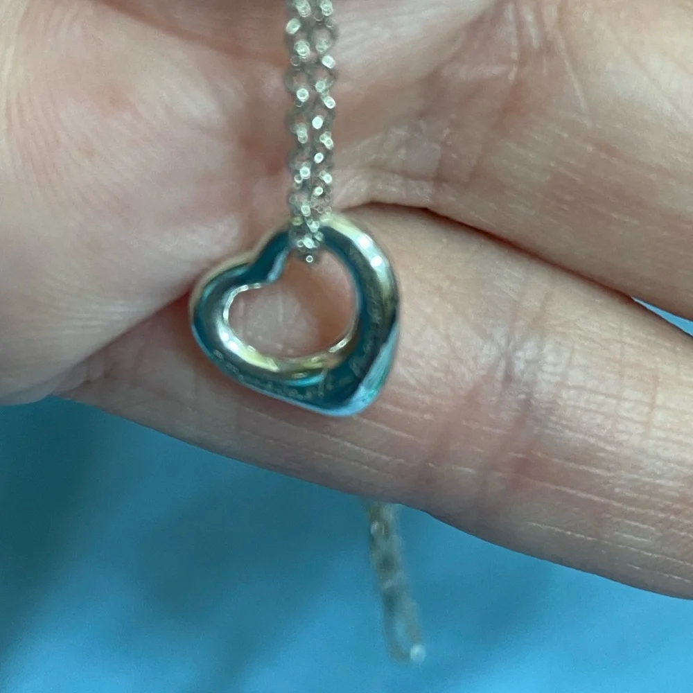 Tiffany & Co. Sterling Open Heart Necklace - Picture 4 of 11